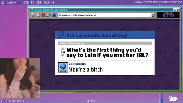 Gallery image thumbnail from Lainx's myfreecams stream on, 11/19/2023, 08:39 image 13 of 20