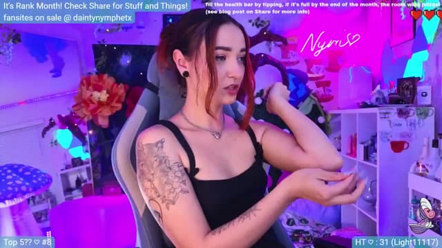 Gallery image thumbnail from Nym_x's myfreecams stream on, 07/05/2024, 02:36 image 14 of 20