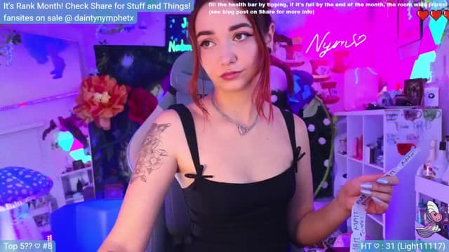 Gallery image thumbnail from Nym_x's myfreecams stream on, 07/05/2024, 02:36 image 18 of 20
