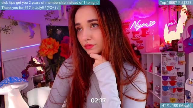 Gallery image thumbnail from Nym_x's myfreecams stream on, 08/30/2024, 04:08 image 18 of 20